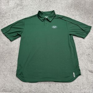 Reebok New York Jets NFL Polo Shirt Mens Small Green Short Sleeve Performance